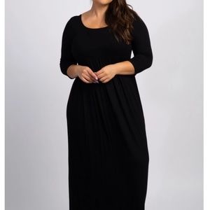 Pinkblush black 3/4 sleeve maxi dress